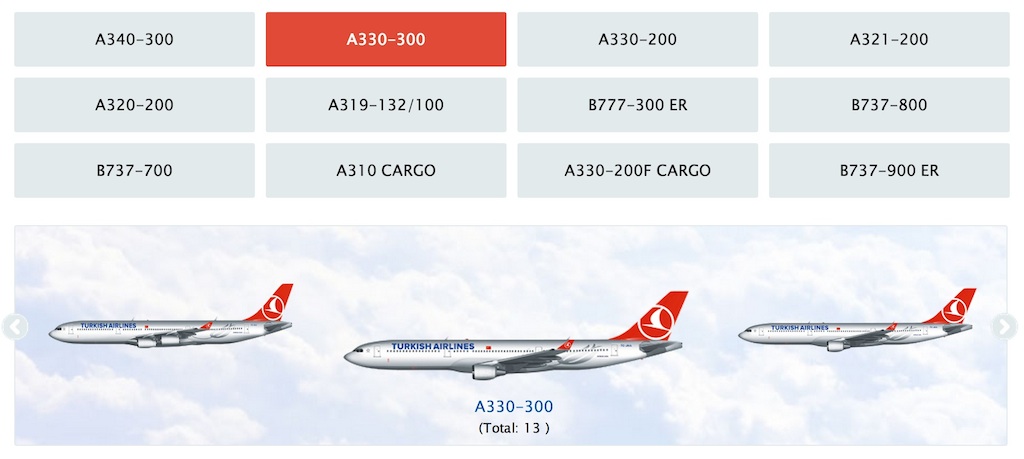 turkish airlines fleet